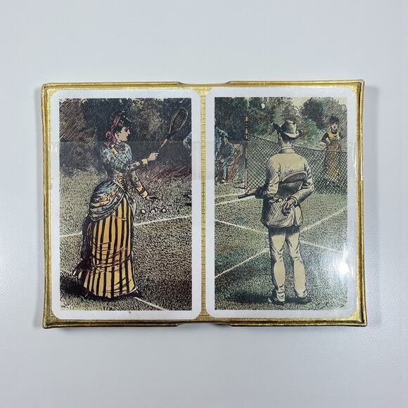 Piatnik 70s Vintage Tennis Playing Cards Double Deck Sealed NIB Austria Made - Picture 2 of 7